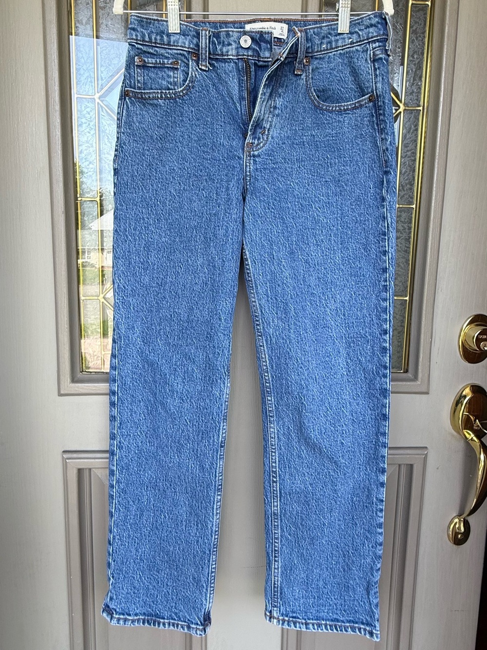 Abercrombie & Fitch Straight-Leg Blue Jeans